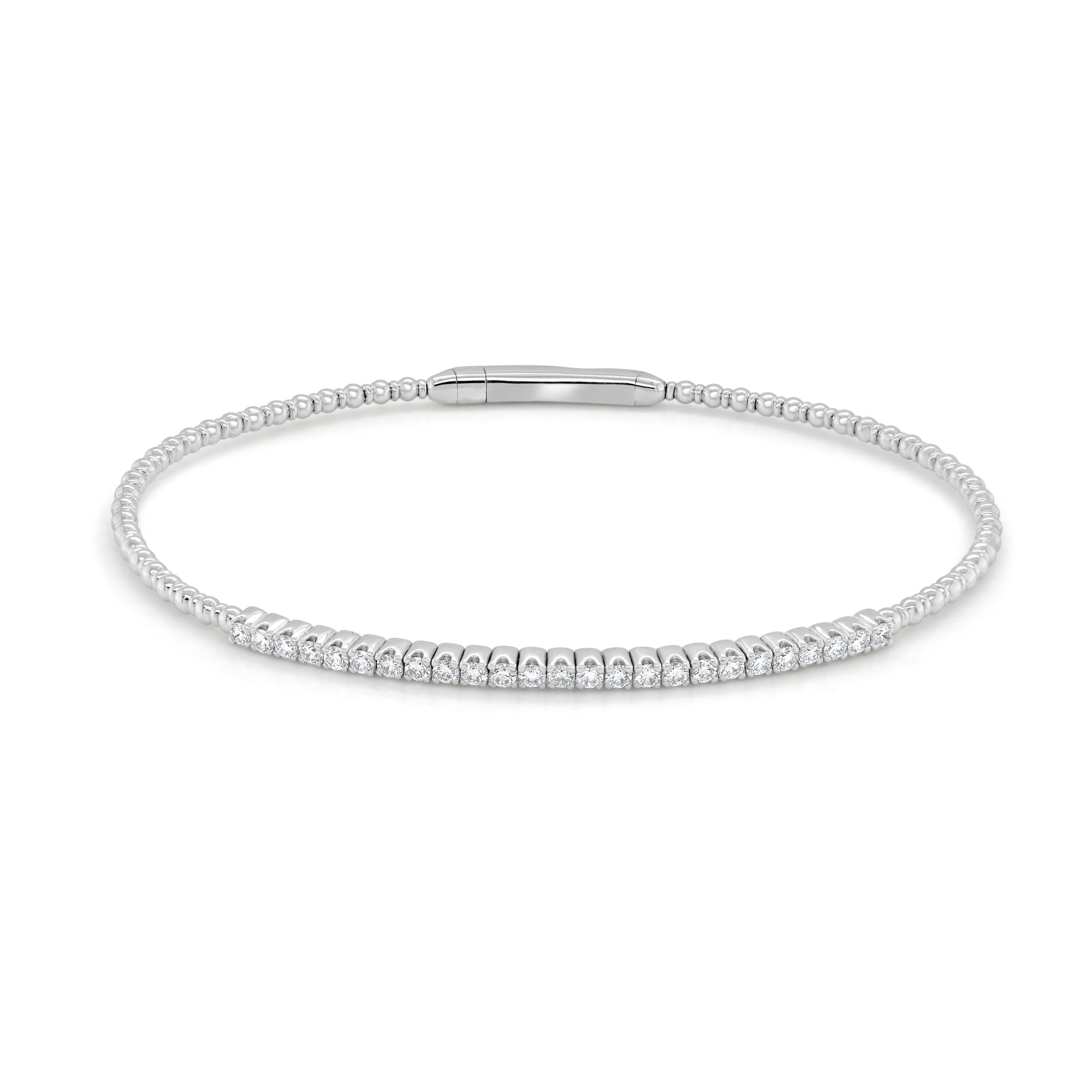 14K Gold Diamond Flexible Bangle