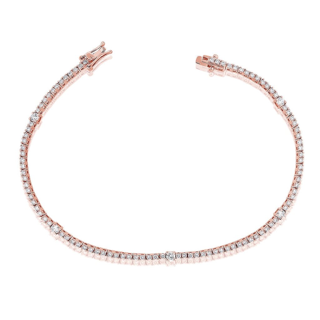 14K Gold & Diamond Tennis Bracelet - Rose