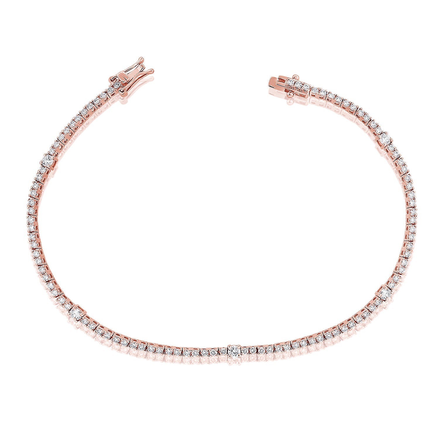 14K Gold & Diamond Tennis Bracelet - Rose