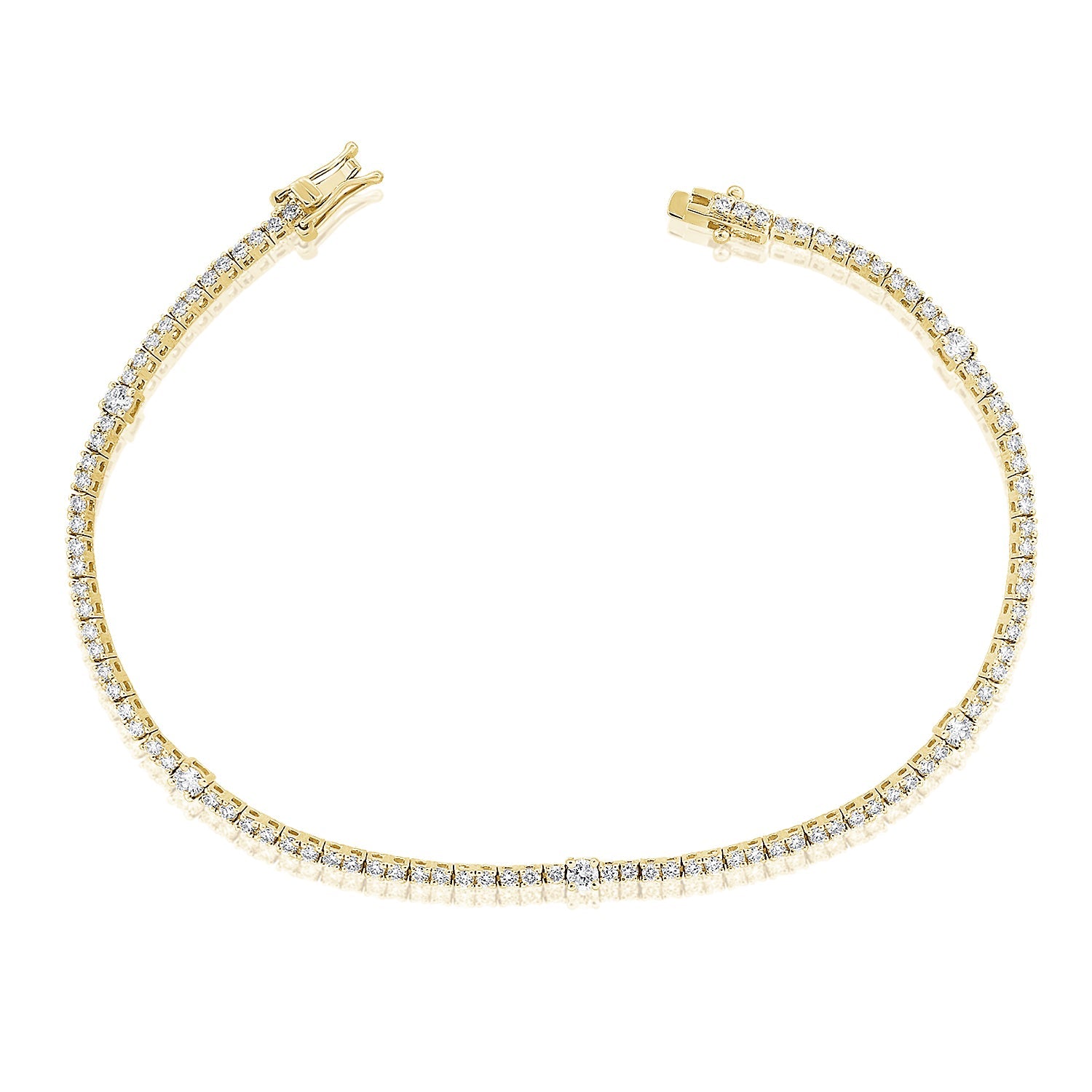 14K Gold & Diamond Tennis Bracelet - Yellow