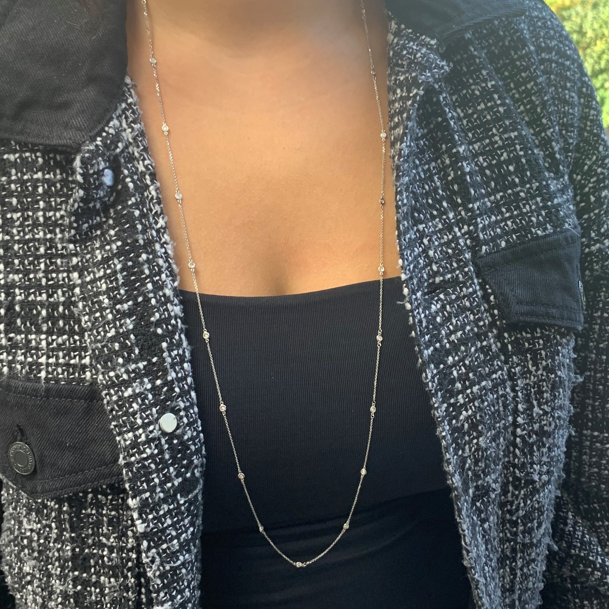 Diamond By the Yard Necklace, 14K