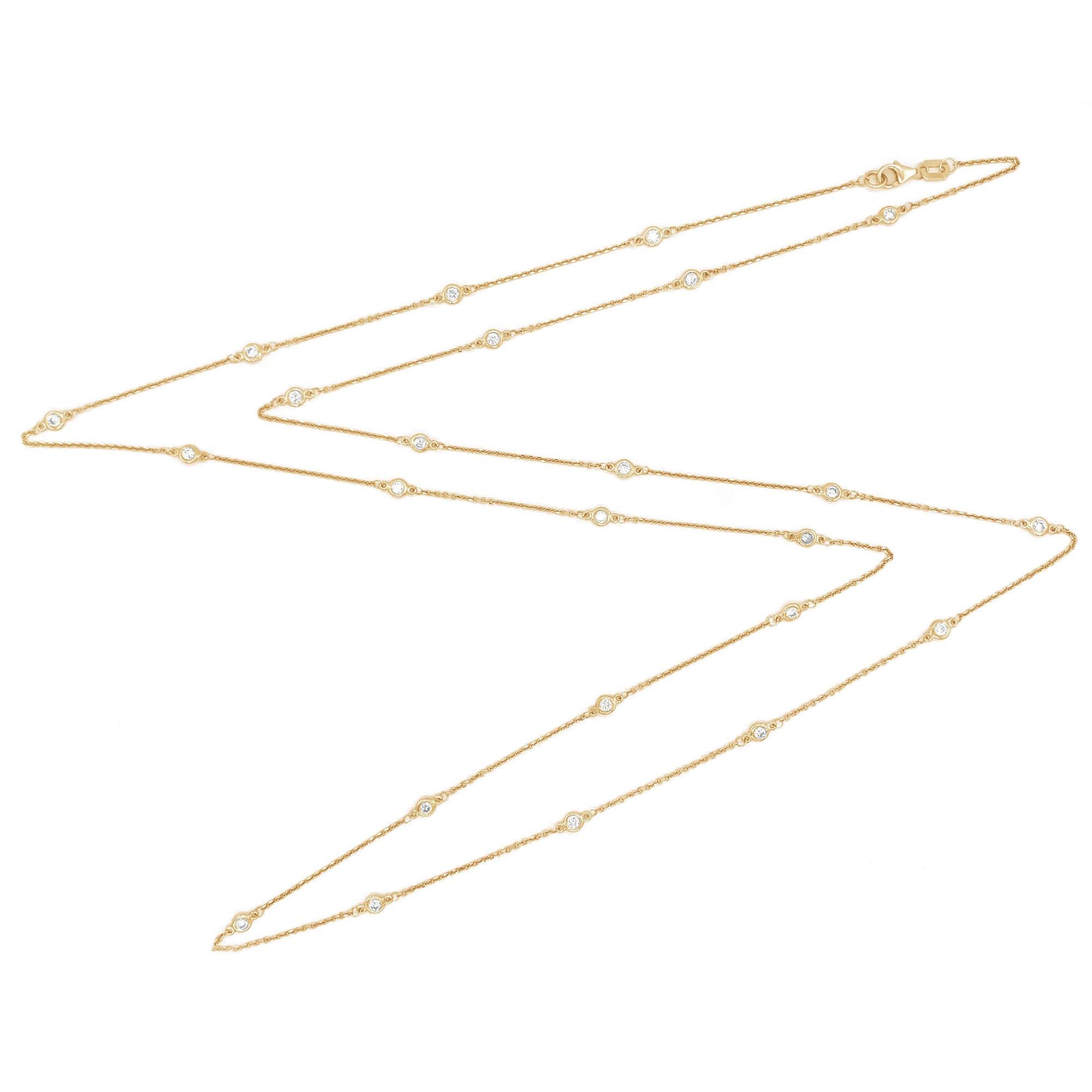 14K Gold Diamond By the Yard Necklace - Yellow