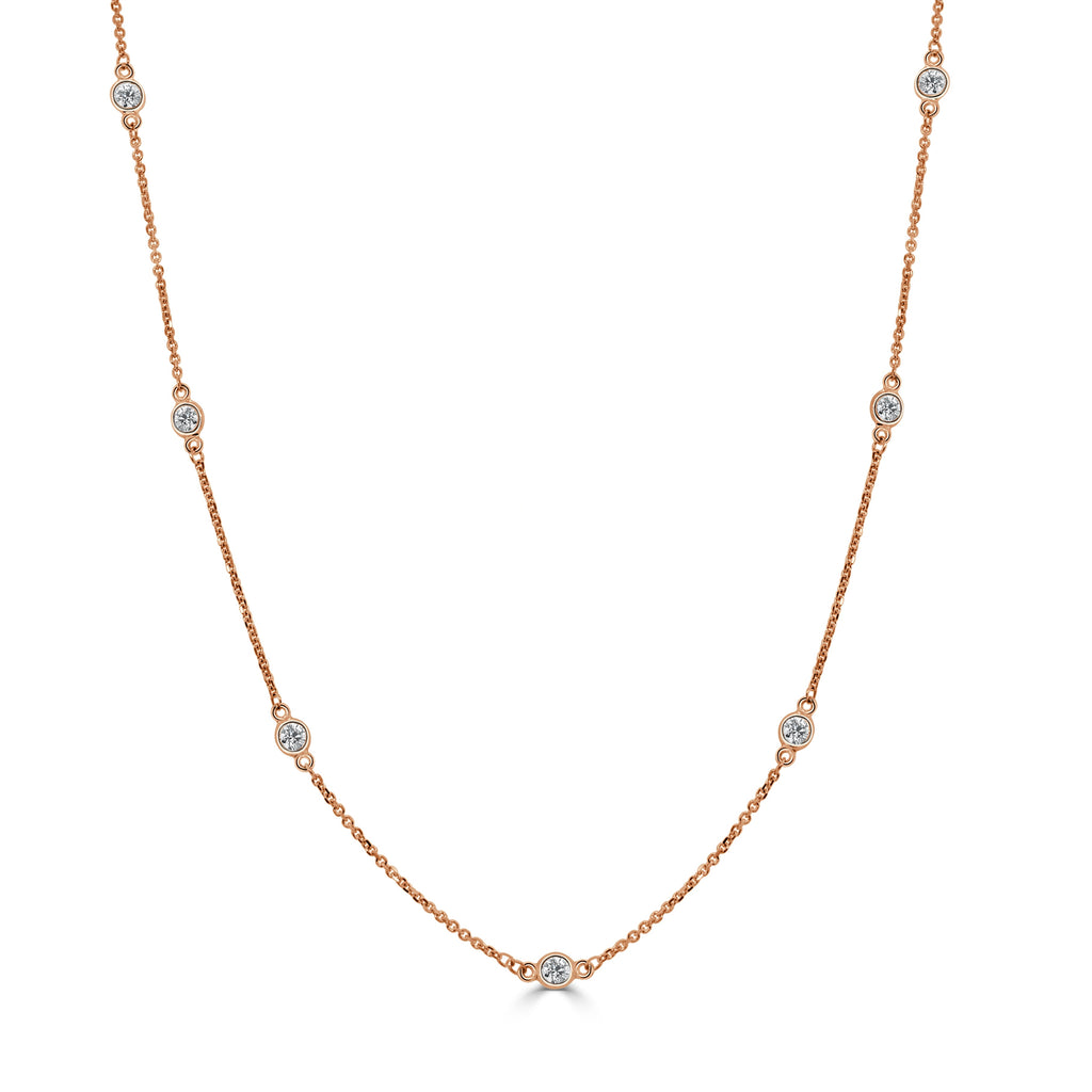 14K Gold Diamond By the Yard Necklace – 0.97 CT Rose