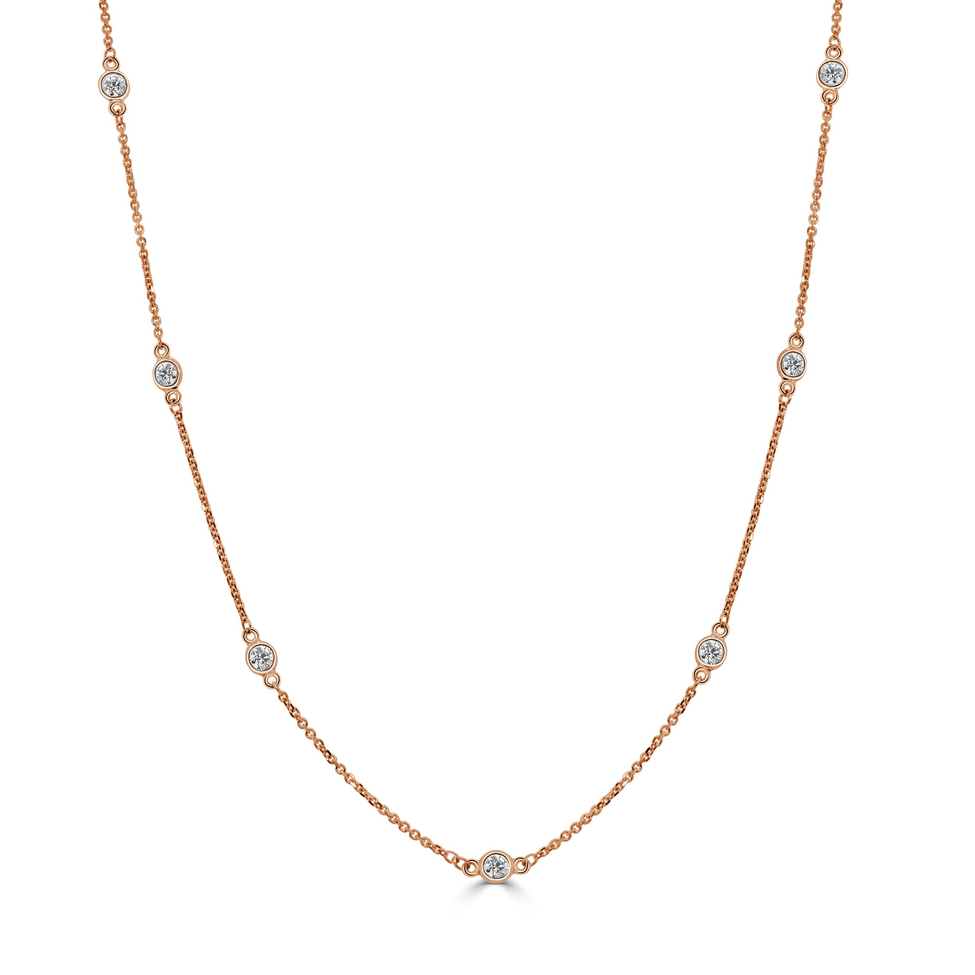 14K Gold Diamond By the Yard Necklace – 0.97 CT Rose