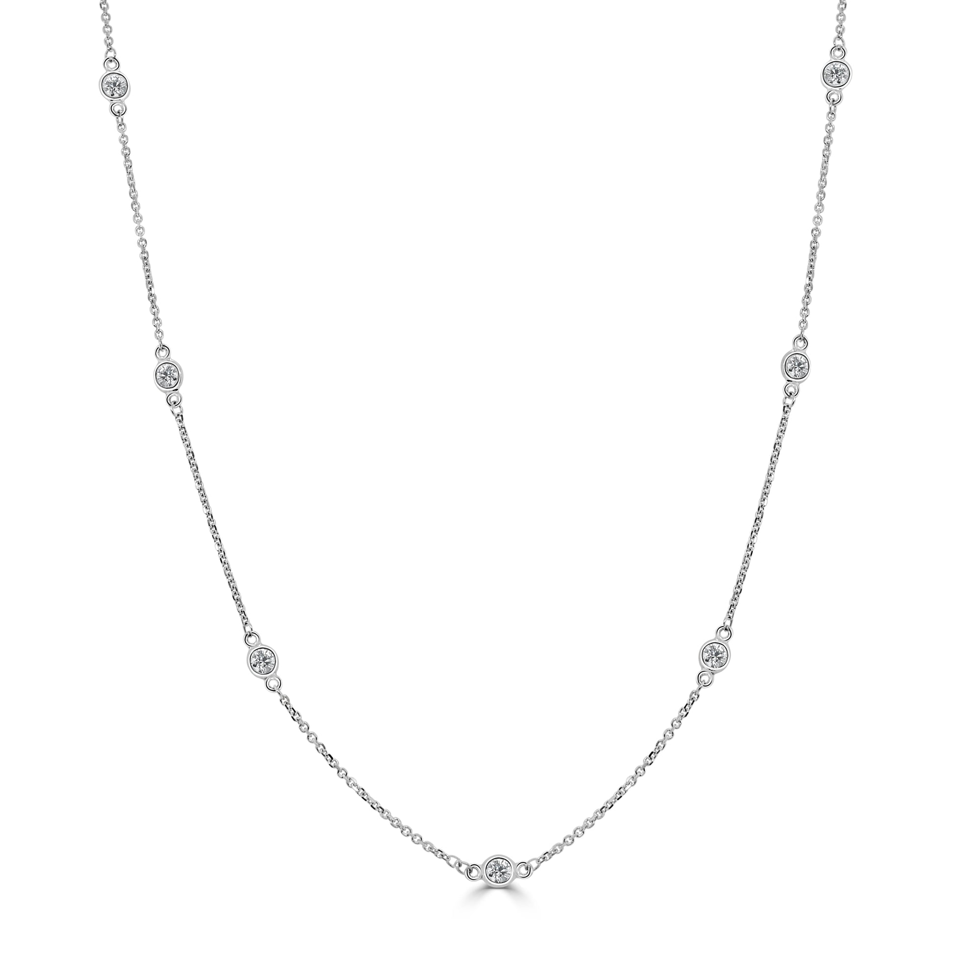 14K Gold Diamond By the Yard Necklace – 0.97 CT White