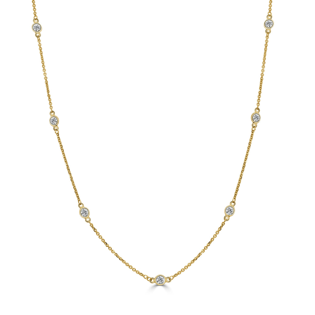 14K Gold Diamond By the Yard Necklace – 0.97 CT Yellow