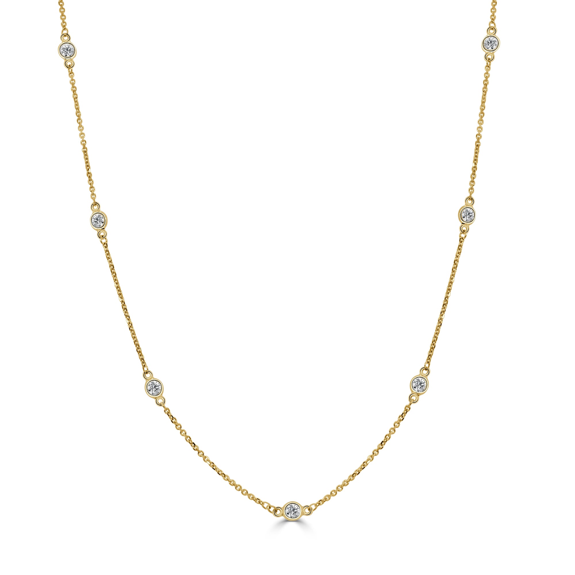 14K Gold Diamond By the Yard Necklace – 0.97 CT Yellow