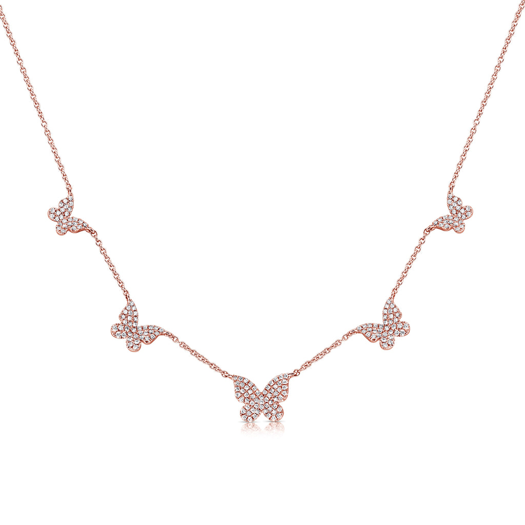 Diamond Butterfly Necklace, 14K