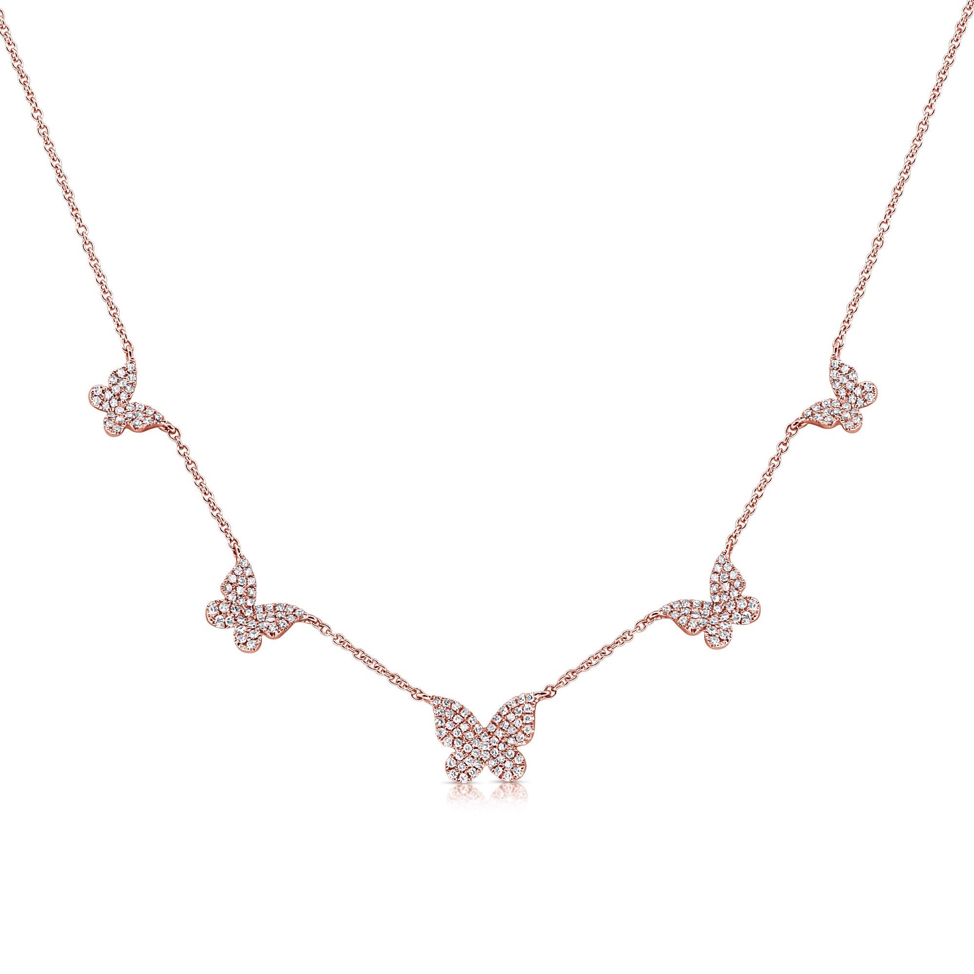 Diamond Butterfly Necklace, 14K