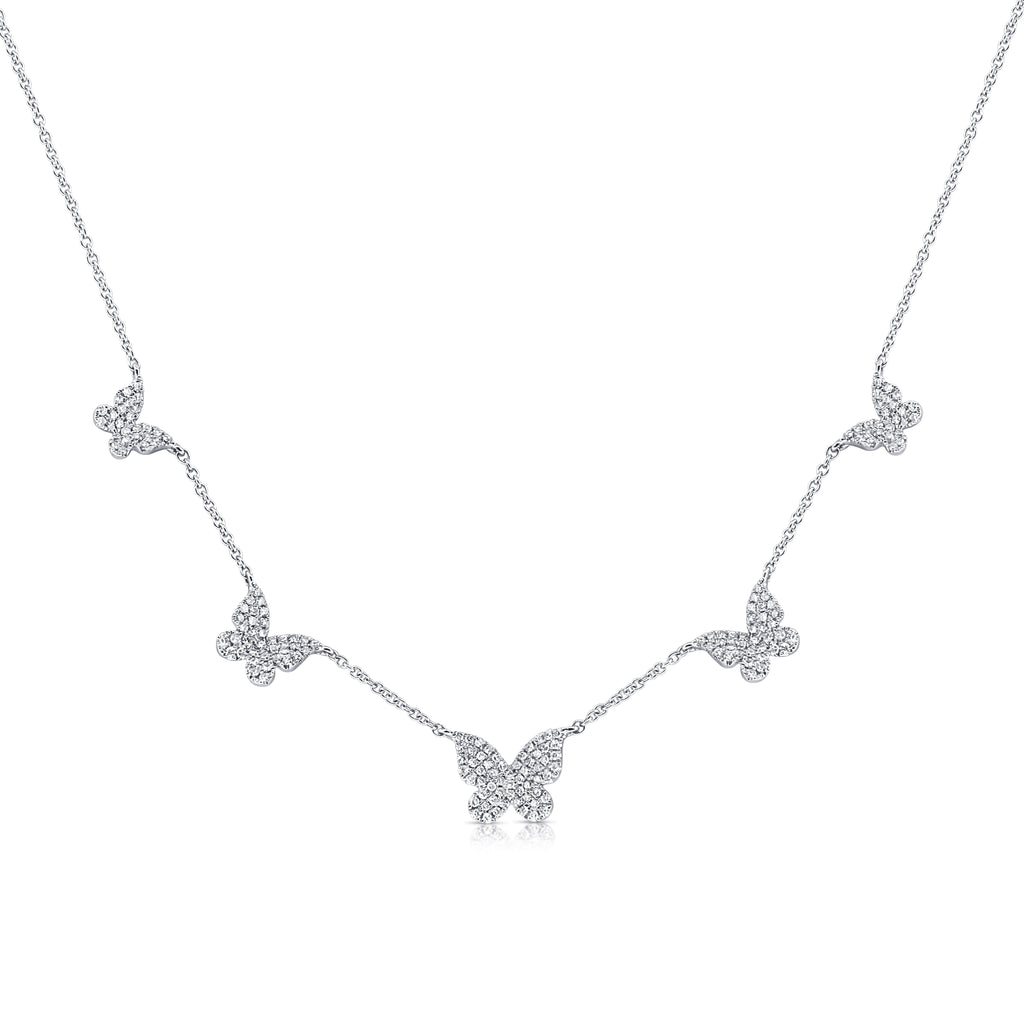 Diamond Butterfly Necklace, 14K
