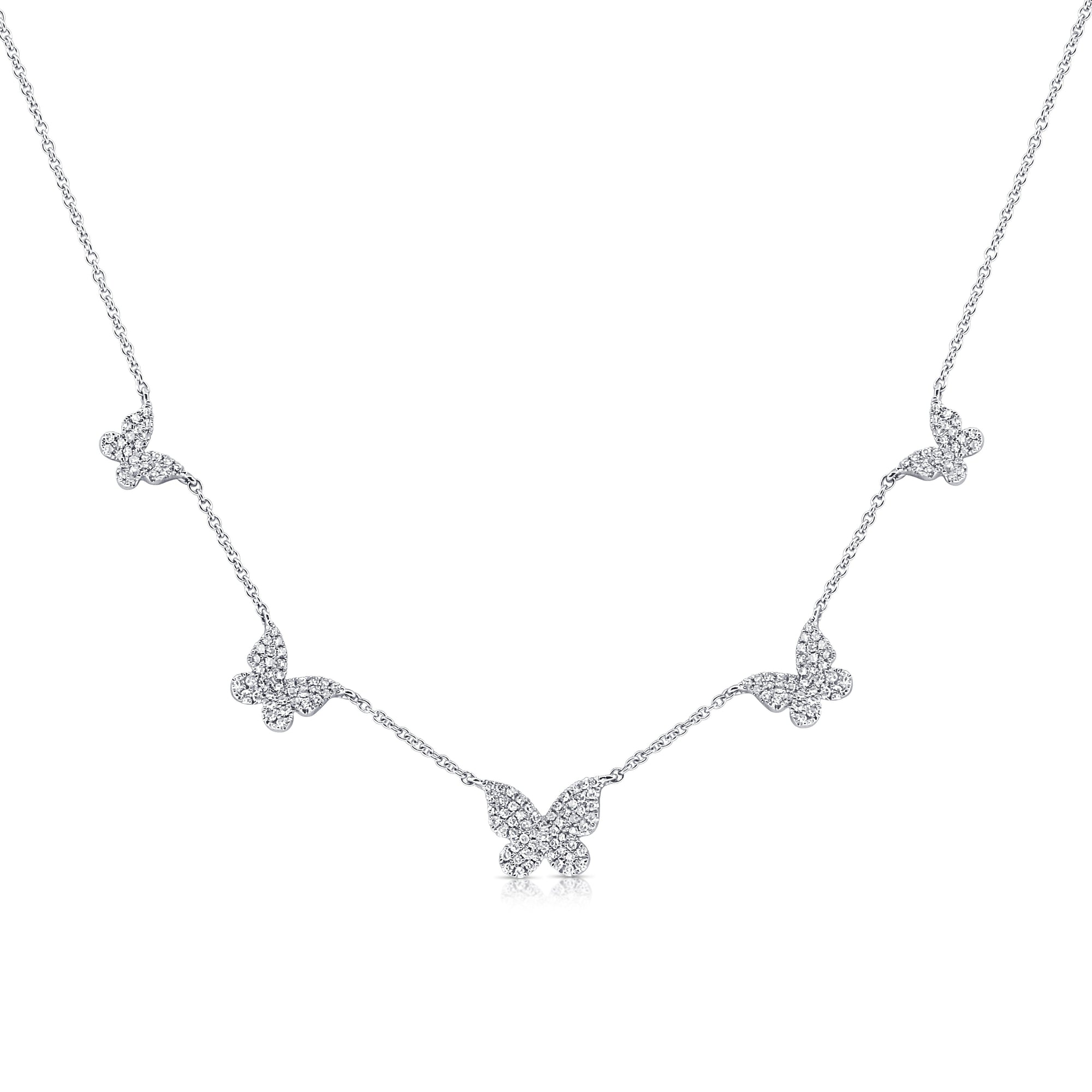Diamond Butterfly Necklace, 14K