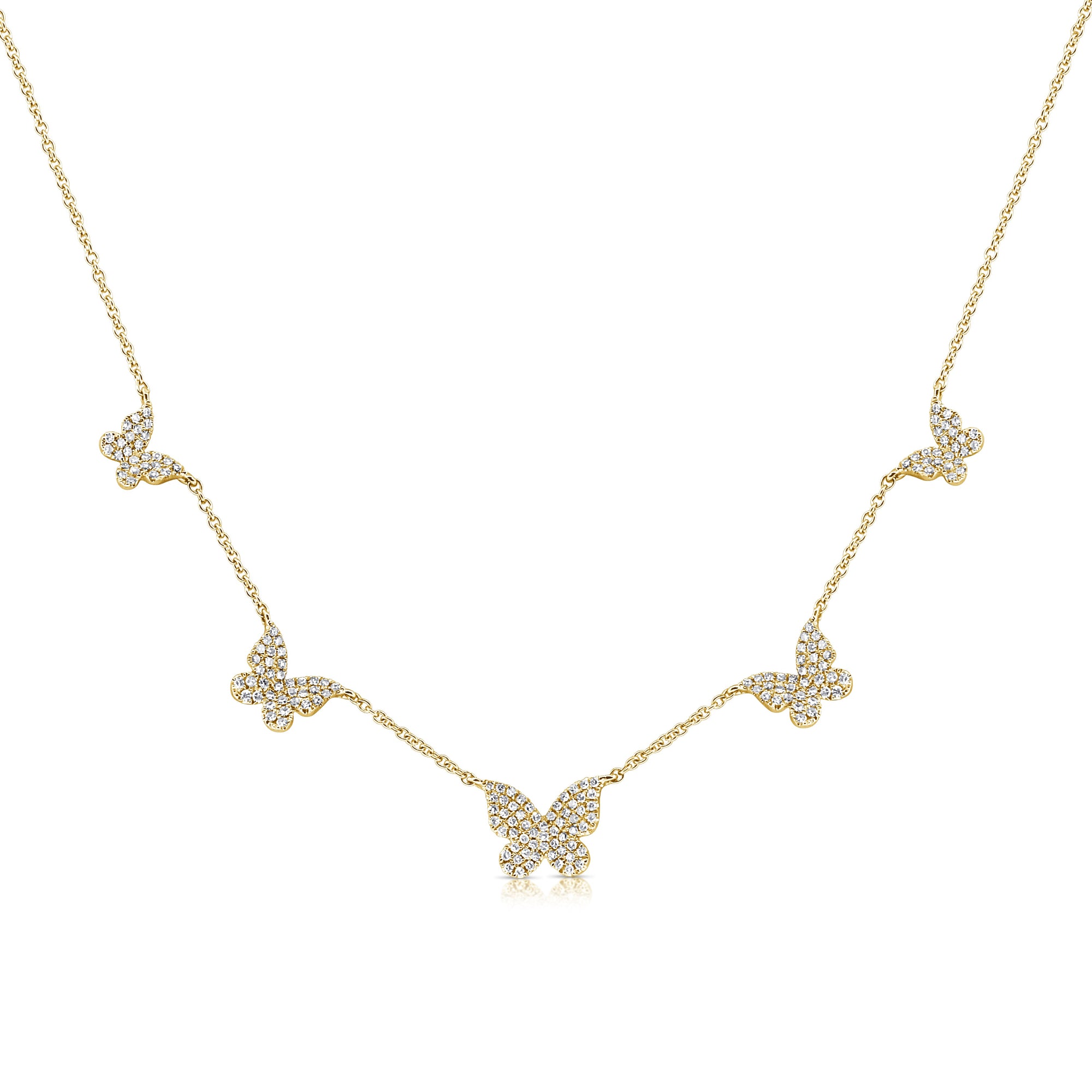 Diamond Butterfly Necklace, 14K