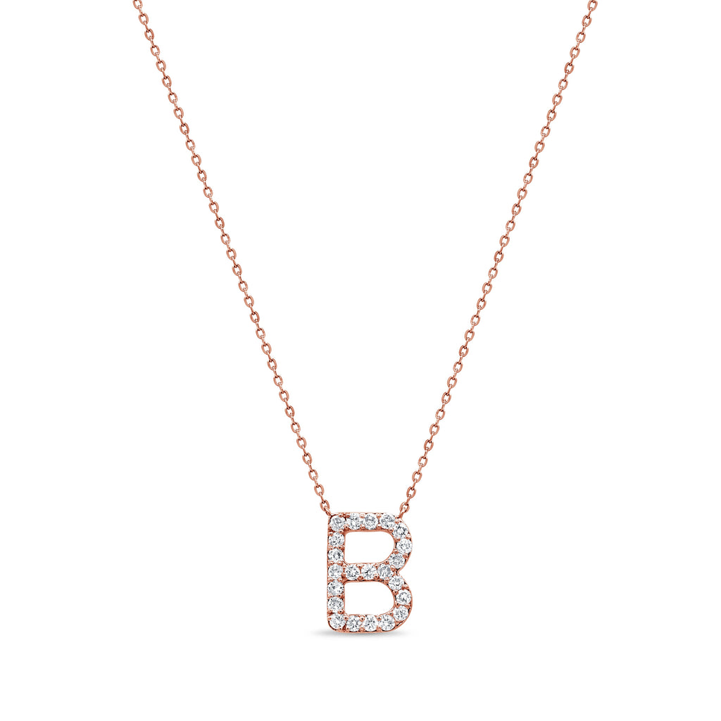 14K Gold Diamond Initial Necklace – 0.34ct - P