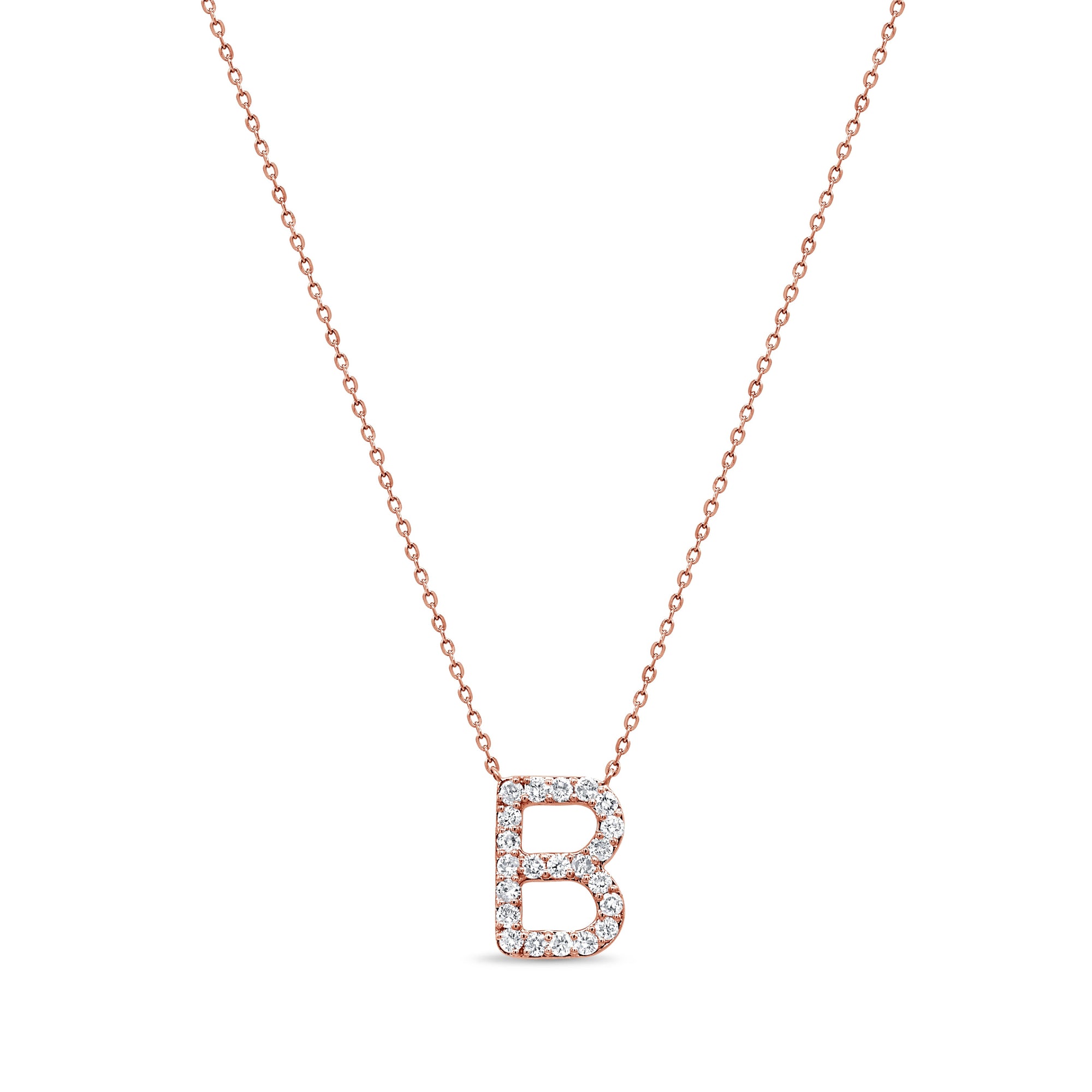 14K Gold Diamond Initial Necklace – 0.34ct - P