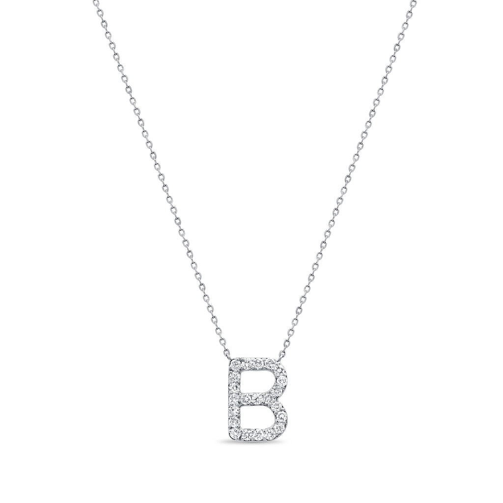 14K Gold Diamond Initial Necklace – 0.34ct - White