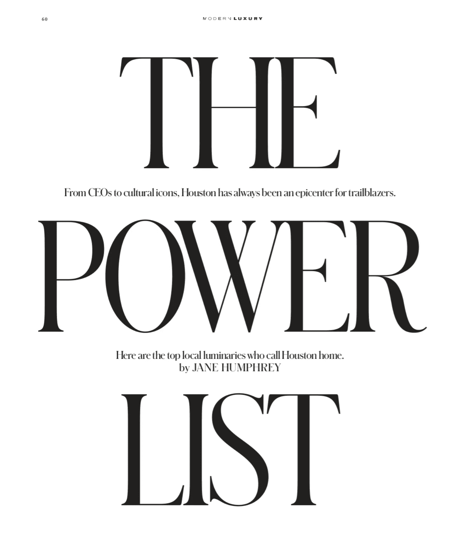 The Power List – Houston Modern Luxury