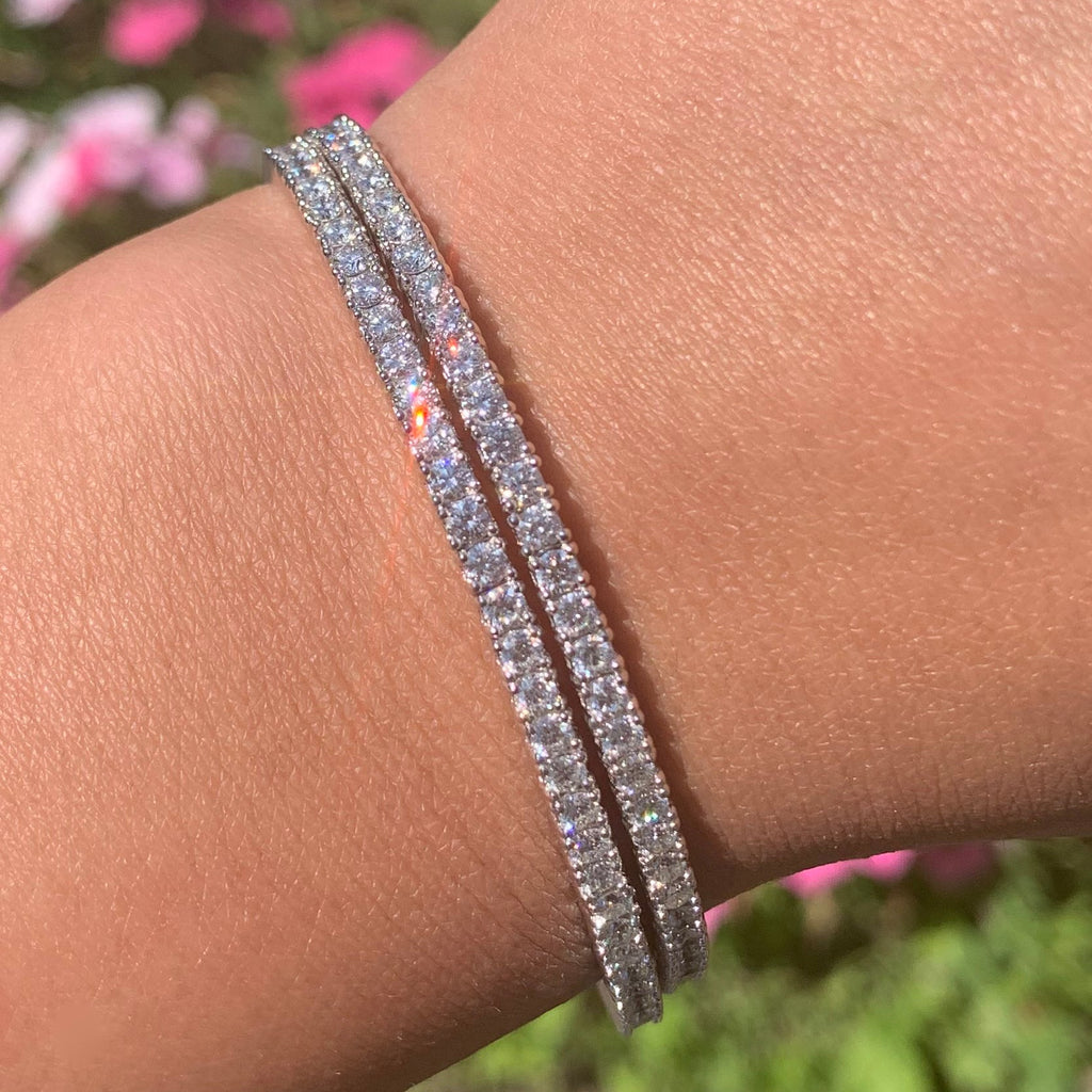 14K Gold Flexible 2-Row Diamond Bracelet