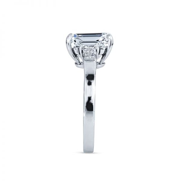 5.01 Carat Asscher Cut Engagement Ring with Tapered Baguettes