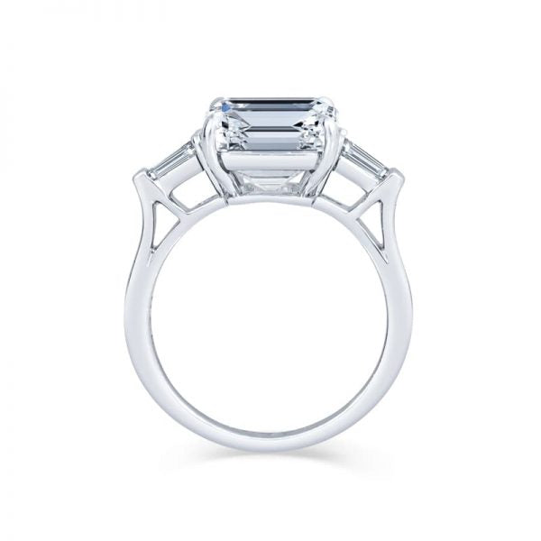 5.01 Carat Asscher Cut Engagement Ring with Tapered Baguettes