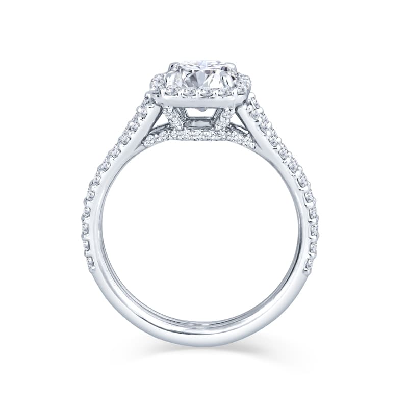Cushion Cut Engagement Ring with Split Shank - Valobra Jewelry