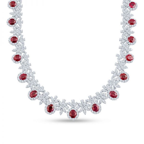 Ruby and Diamond Necklace - Valobra Jewelry